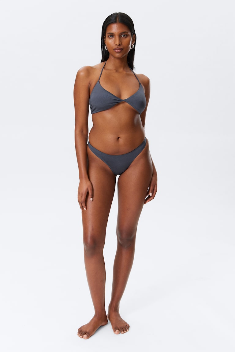 H&M Top Bikini Ritorto Con Scollo All'americana - Nero - DONNA