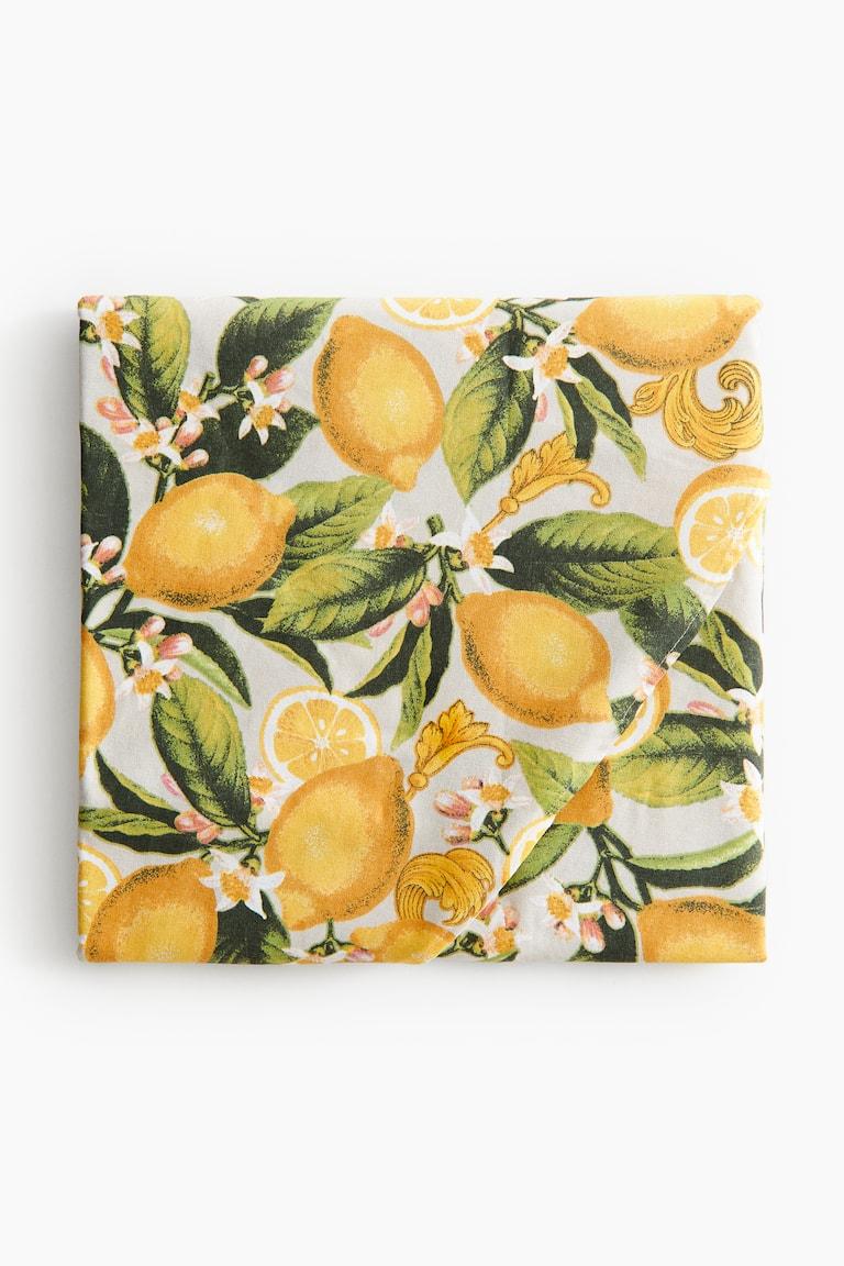H&M Tovaglia rotonda idrorepellente - Beige chiaro/limoni - HOME