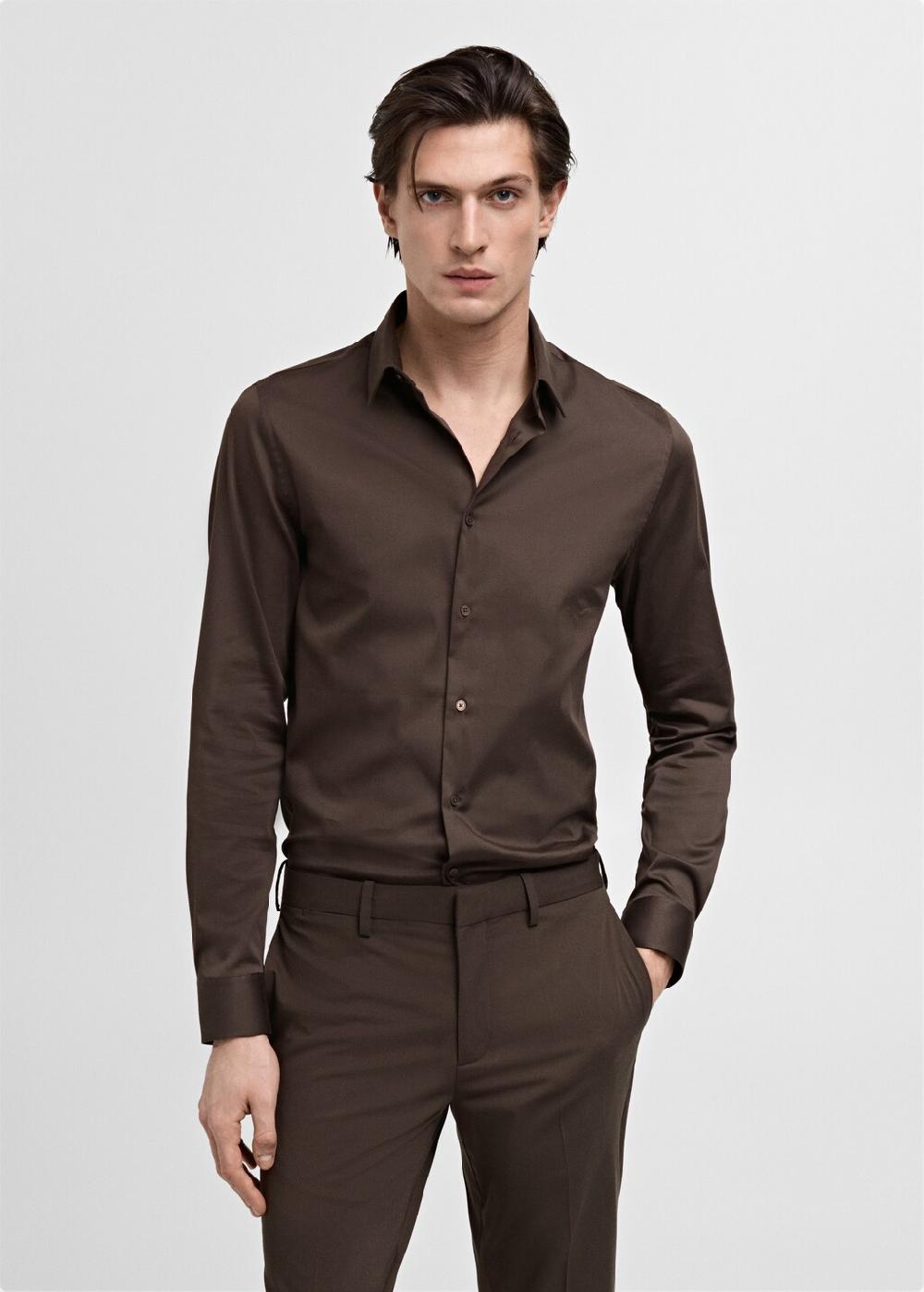 Mango Camicia completo super slim fit cotone stretch