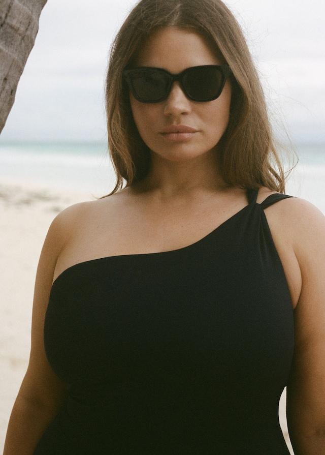 Mango Costume Da Bagno Asimmetrico Con Dettaglio Arricciato