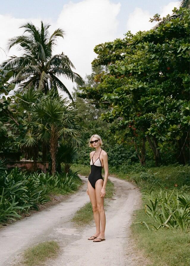 Mango Costume Da Bagno In Tessuto Combinato Con Applicazione All'uncinetto