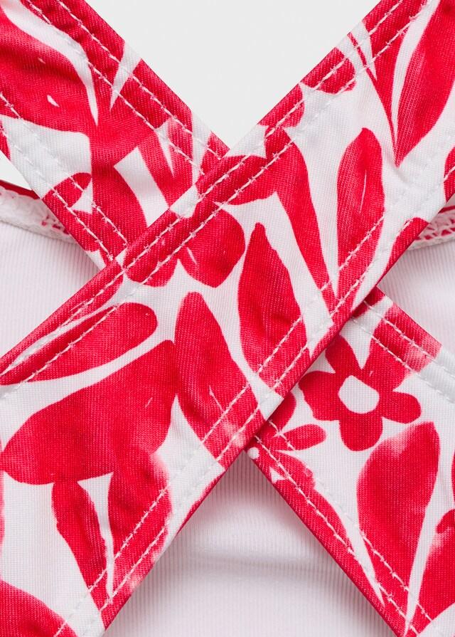 Mango Costume Da Bagno Stampato Con Schiena Incrociata