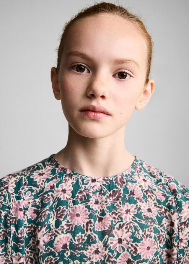 Mango Abito Fiori Dettaglio Increspato