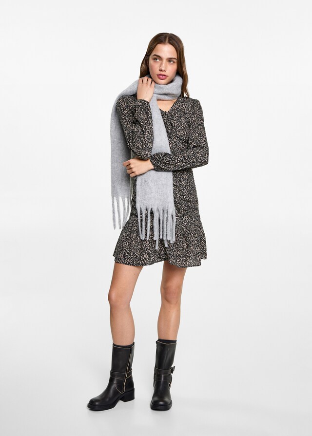 Mango Abito Increspato Stampa