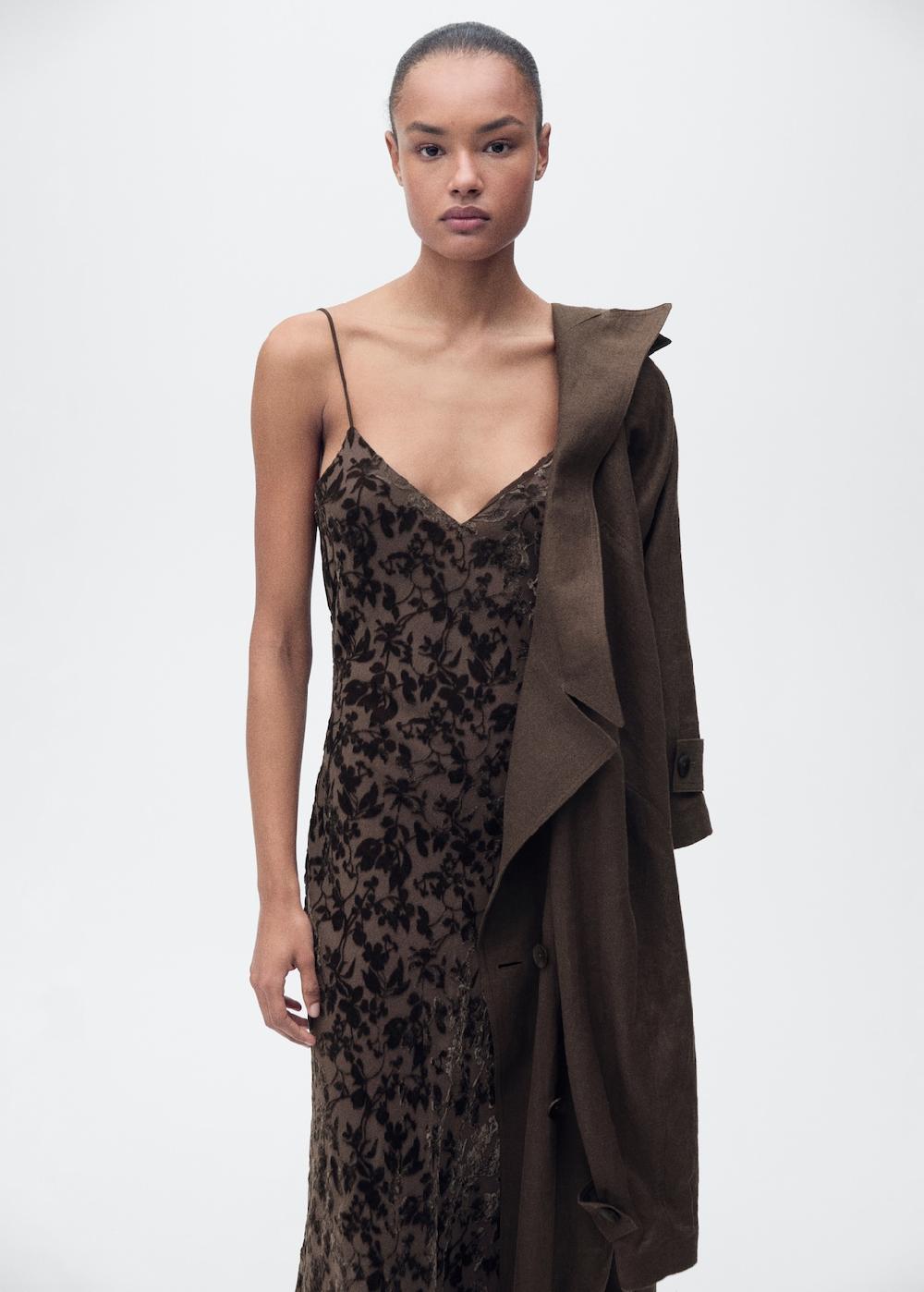 Mango Abito jacquard floreale