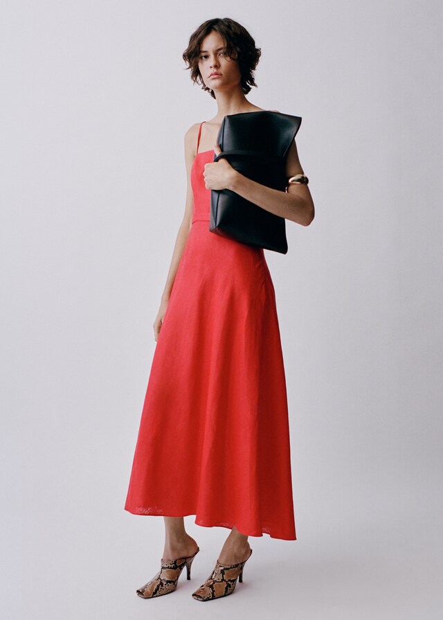 Mango Abito Lino Fiocco