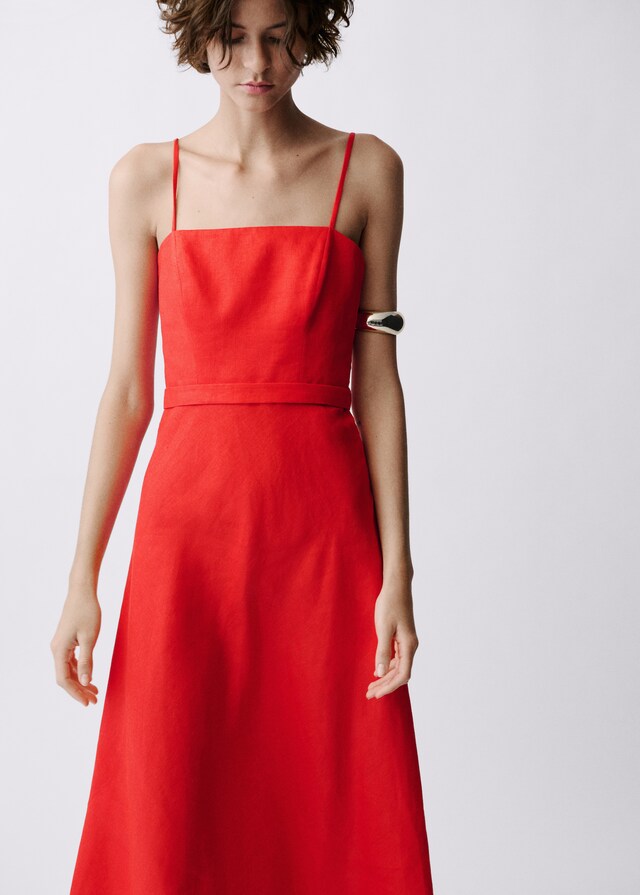 Mango Abito Lino Fiocco