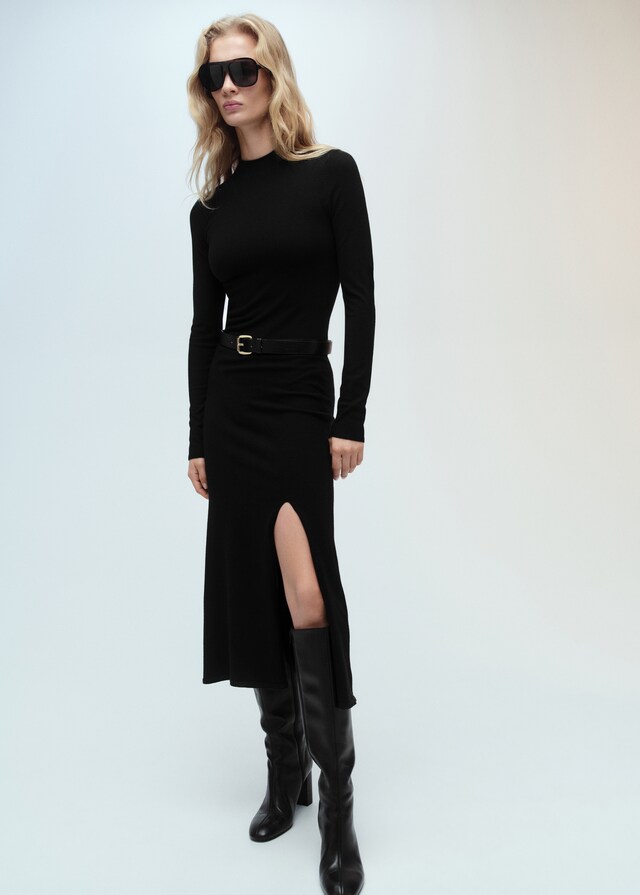 Mango Abito Maglia Spacco