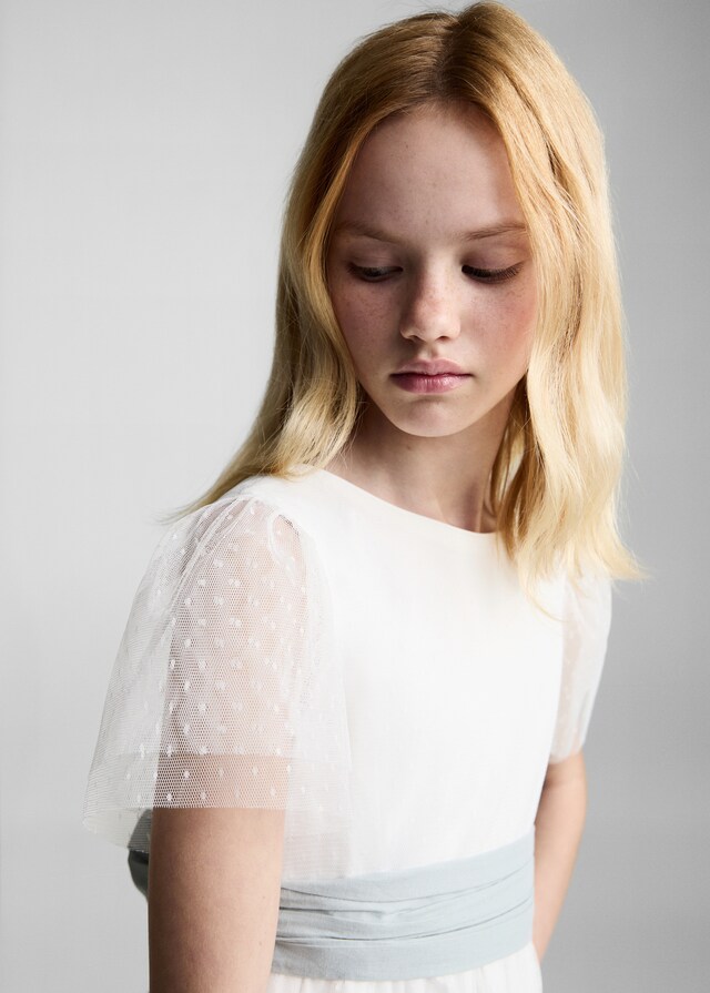 Mango Abito Plumeti Fiocco