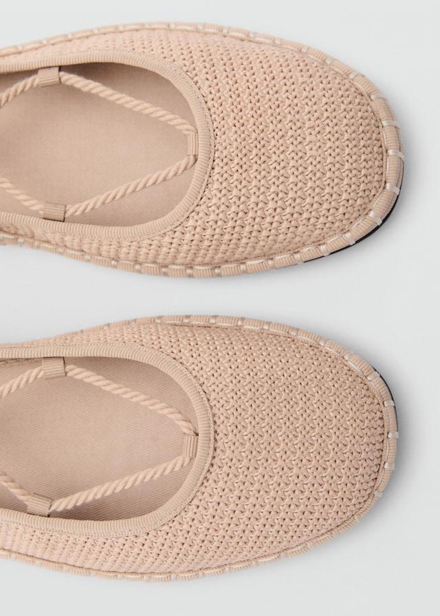 Mango Ballerine Maglia Dettagli Lacci