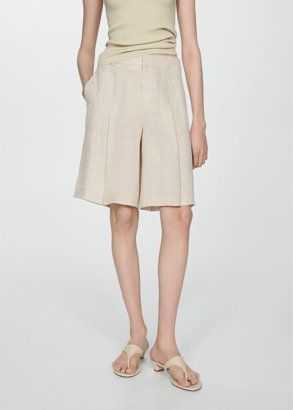 Mango Bermuda 100% lino