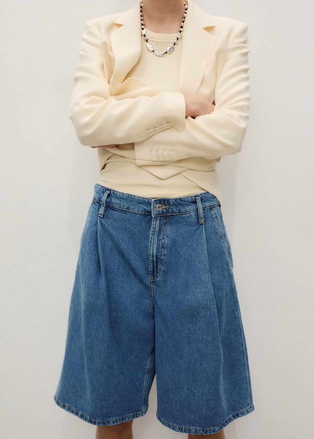 Mango Bermuda wideleg pinces