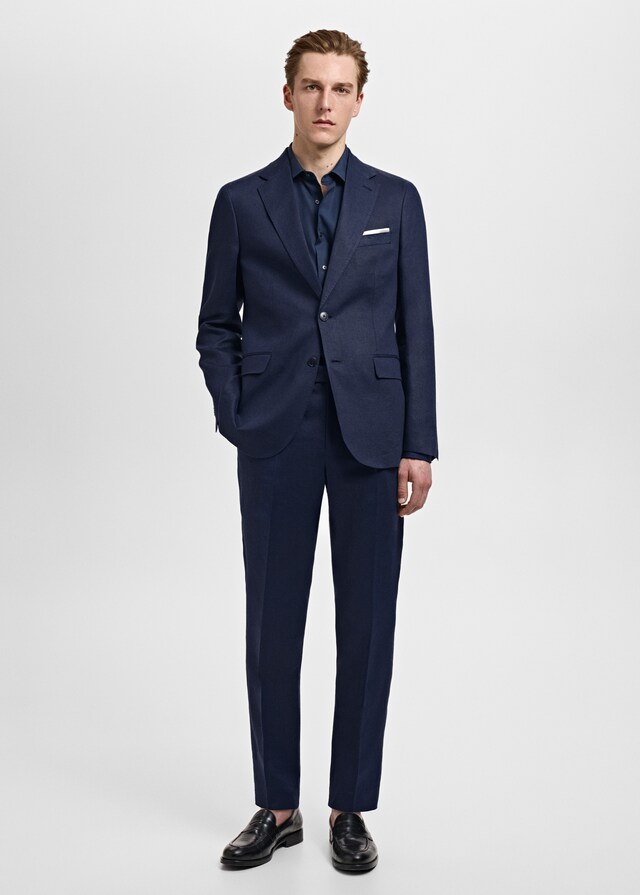 Mango Blazer Completo Amalfi 100% Lino Slim-fit