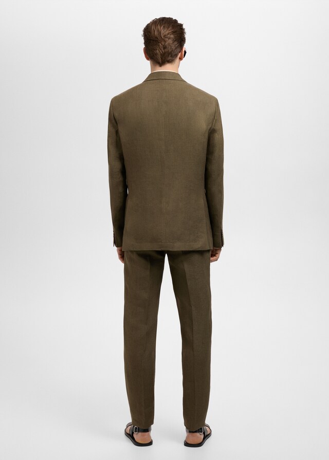 Mango Blazer Completo Amalfi 100% Lino Slim-fit