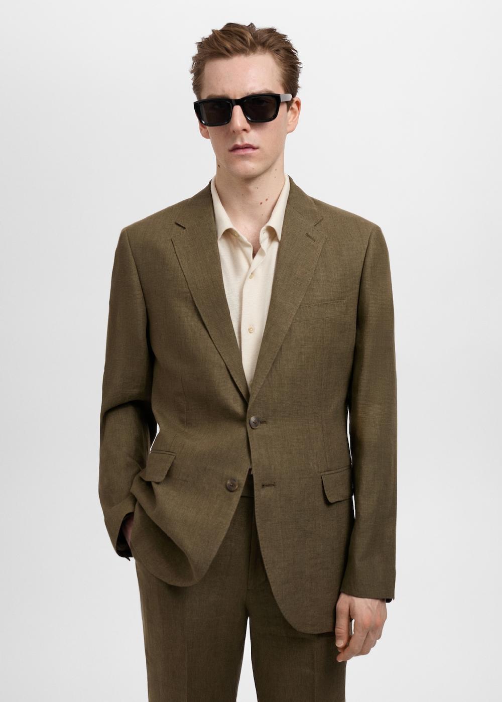 Mango Blazer completo Amalfi 100% lino slim-fit