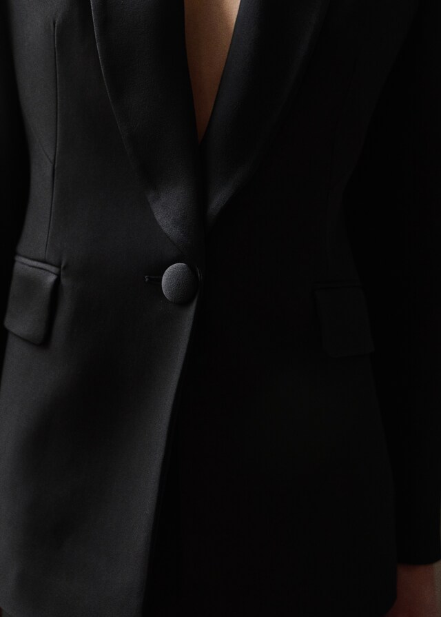 Mango Blazer Completo Dettagli Raso