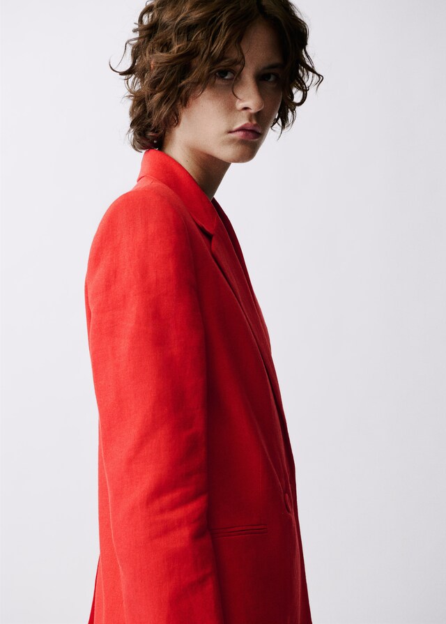 Mango Blazer Completo Lino Doppia Abbottonatura