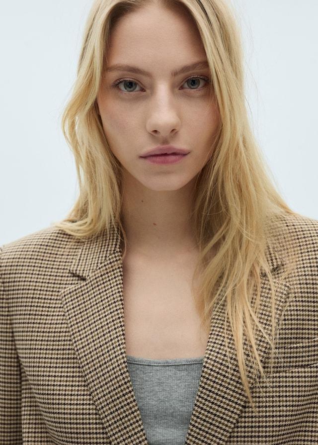 Mango Blazer Diritto Micro Pied-de-poule