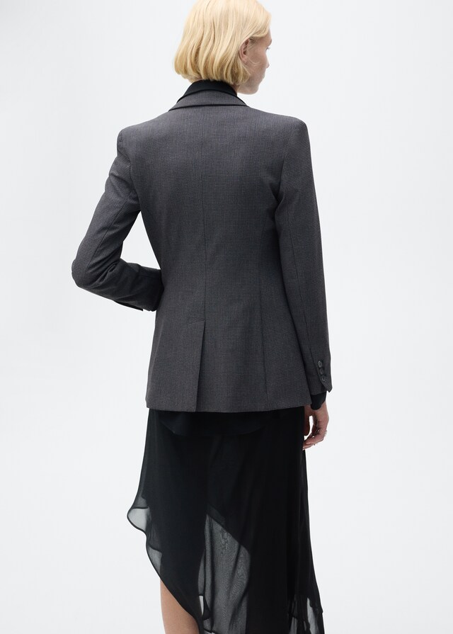 Mango Blazer Diritto Micro Pied-de-poule