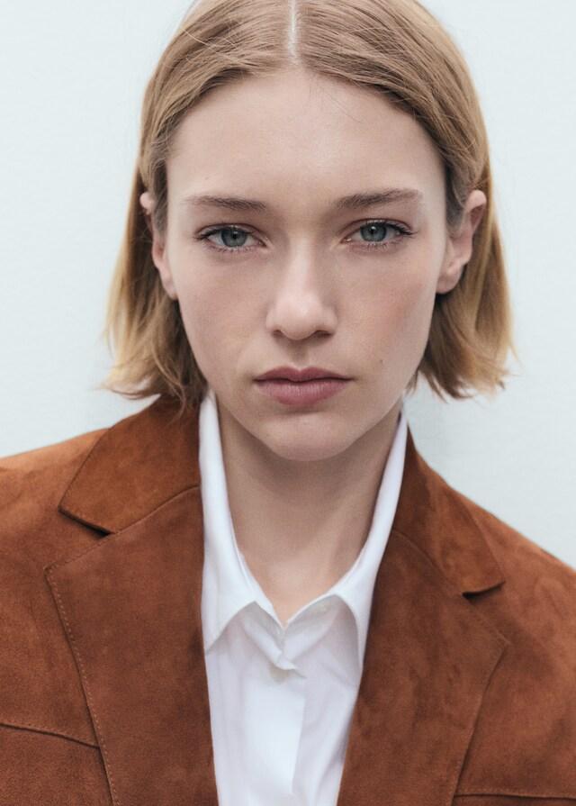 Mango Blazer Dritto Camoscio