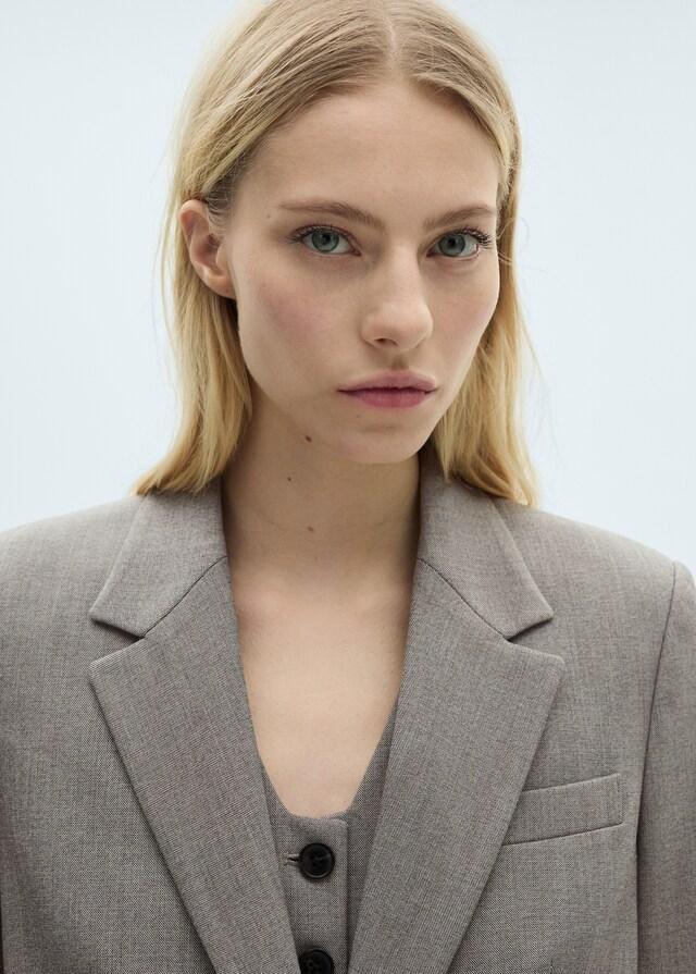 Mango Blazer Dritto Tasche Falda