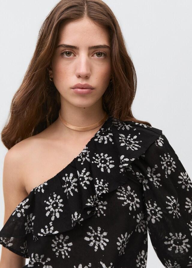 Mango Blusa Asimmetrica Stampata