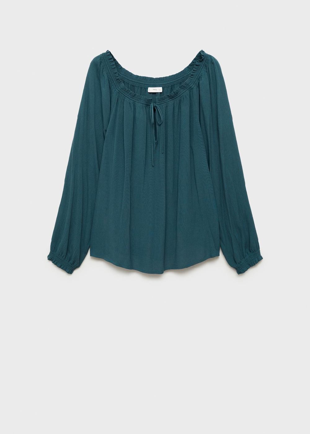 Mango Blusa collo increspato