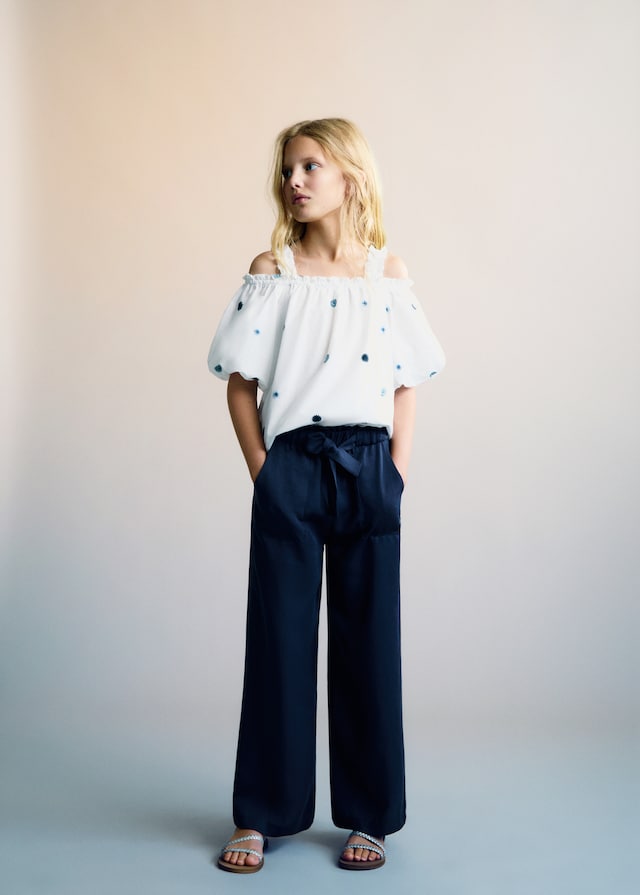 Mango Blusa Cotone Dettagli Ricamati