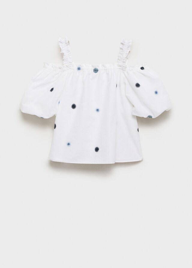 Mango Blusa Cotone Dettagli Ricamati