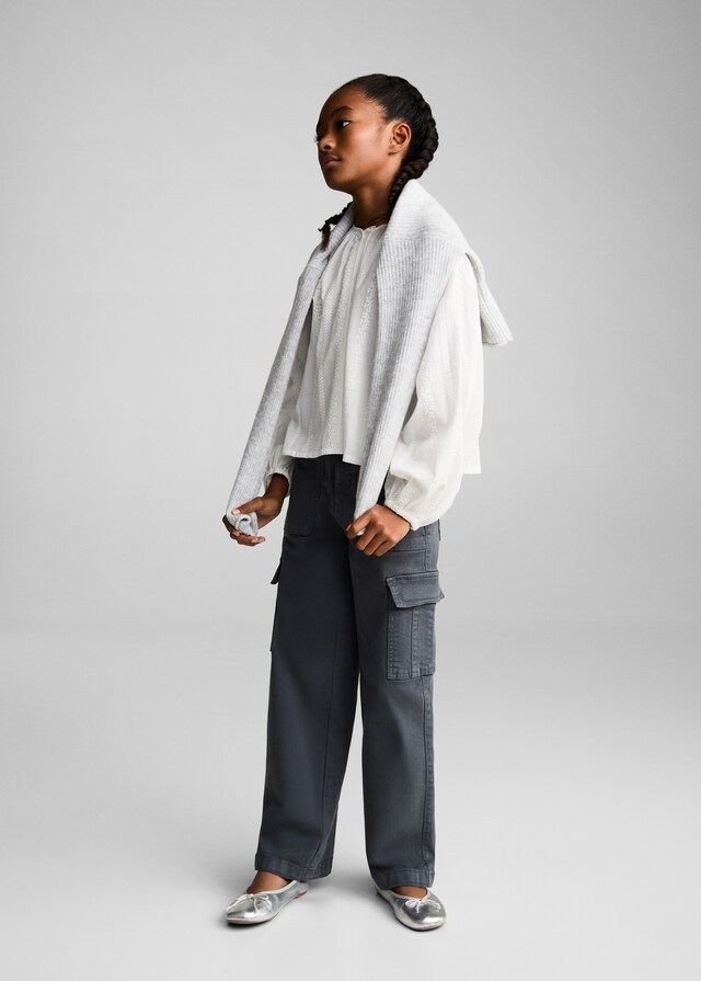 Mango Blusa Cotone Dettagli Ricamati