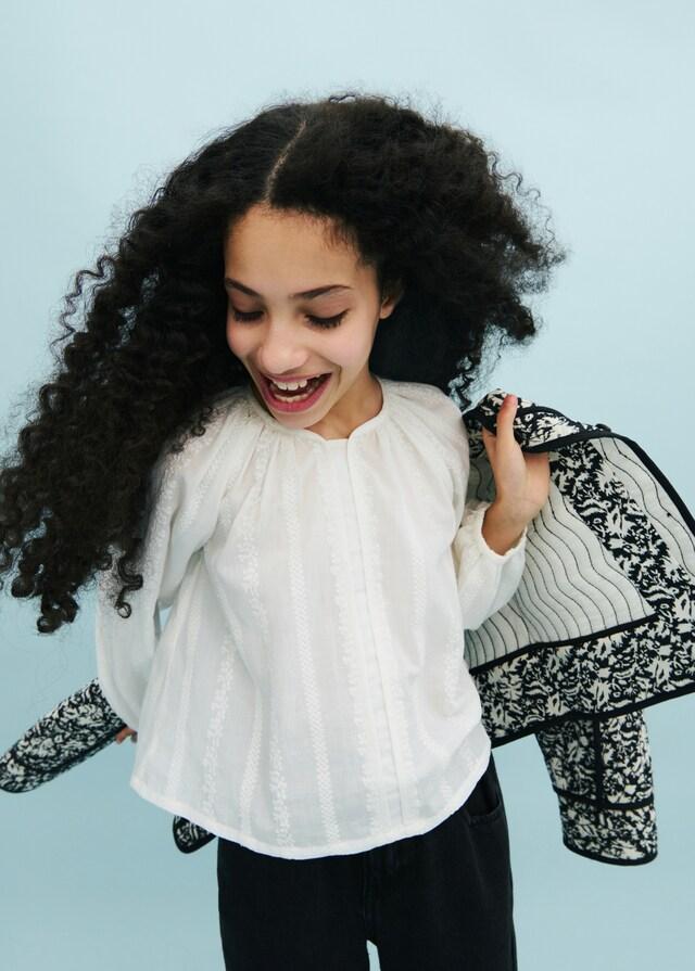 Mango Blusa Cotone Dettagli Ricamati