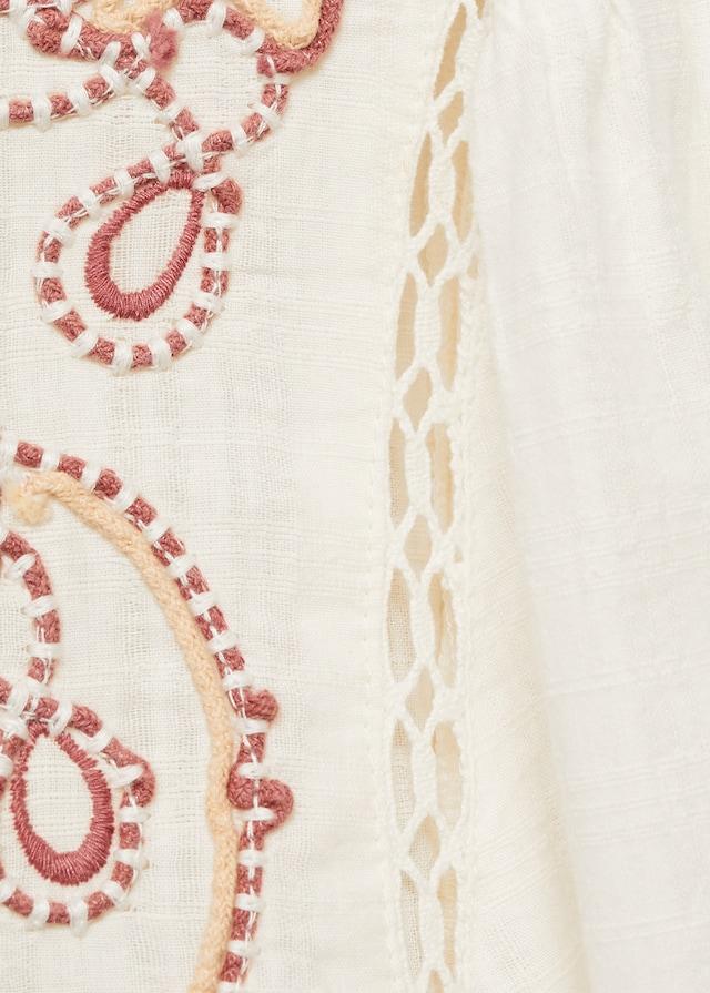 Mango Blusa Cotone Ricami