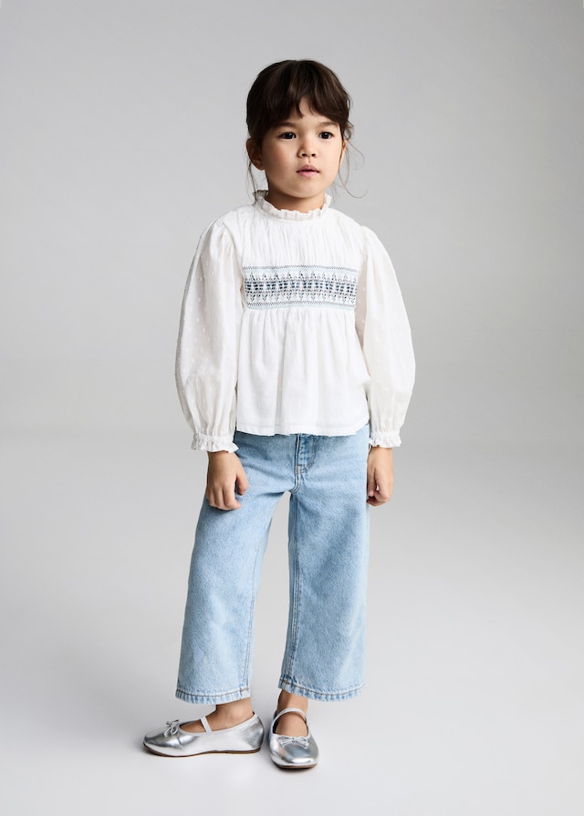 Mango Blusa Cotone Ricami