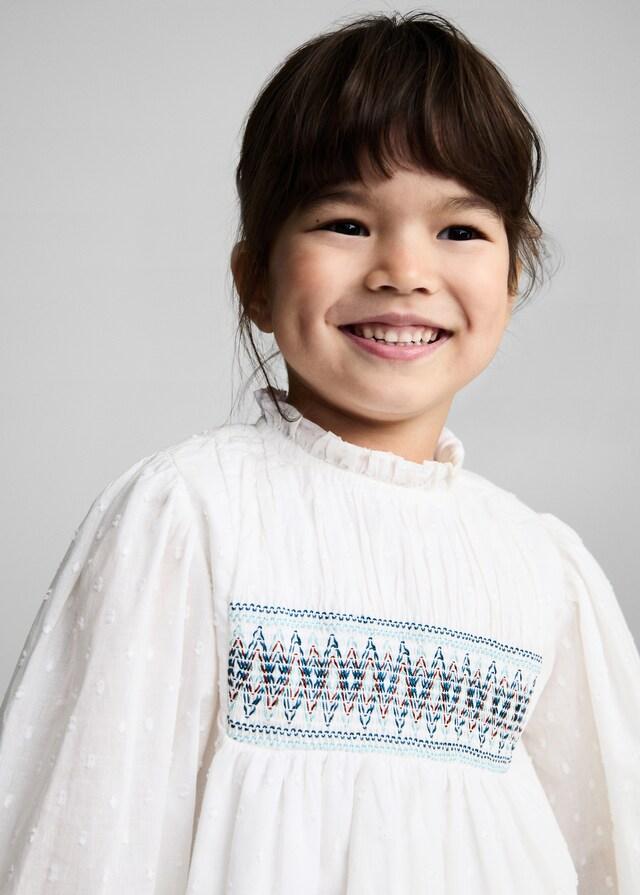 Mango Blusa Cotone Ricami