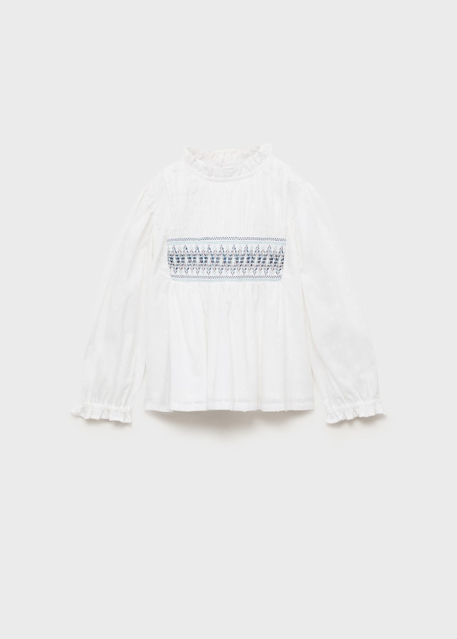 Mango Blusa Cotone Ricami