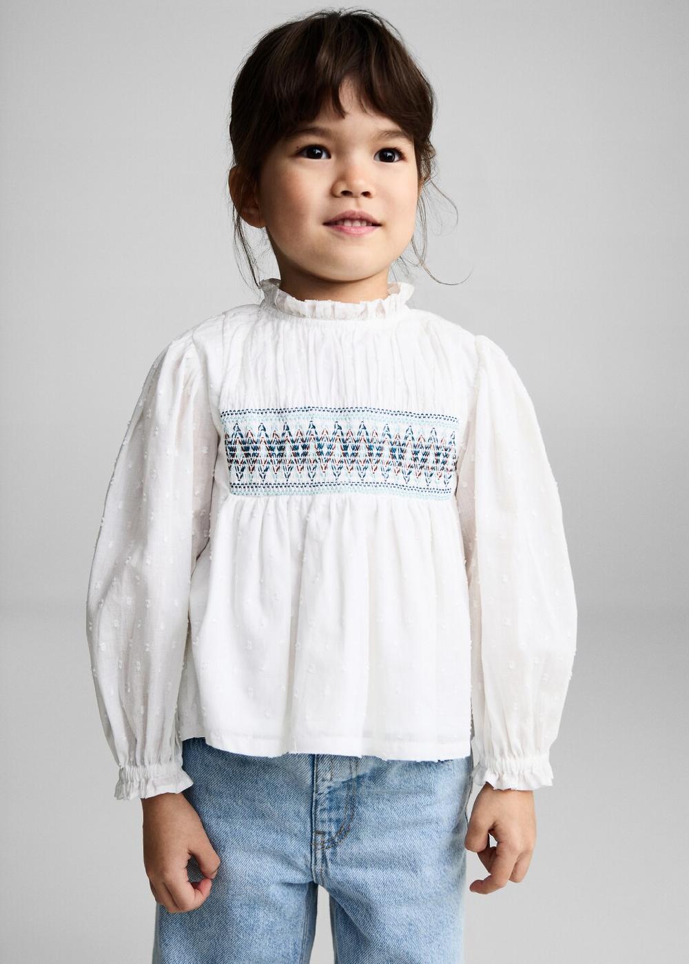 Mango Blusa cotone ricami