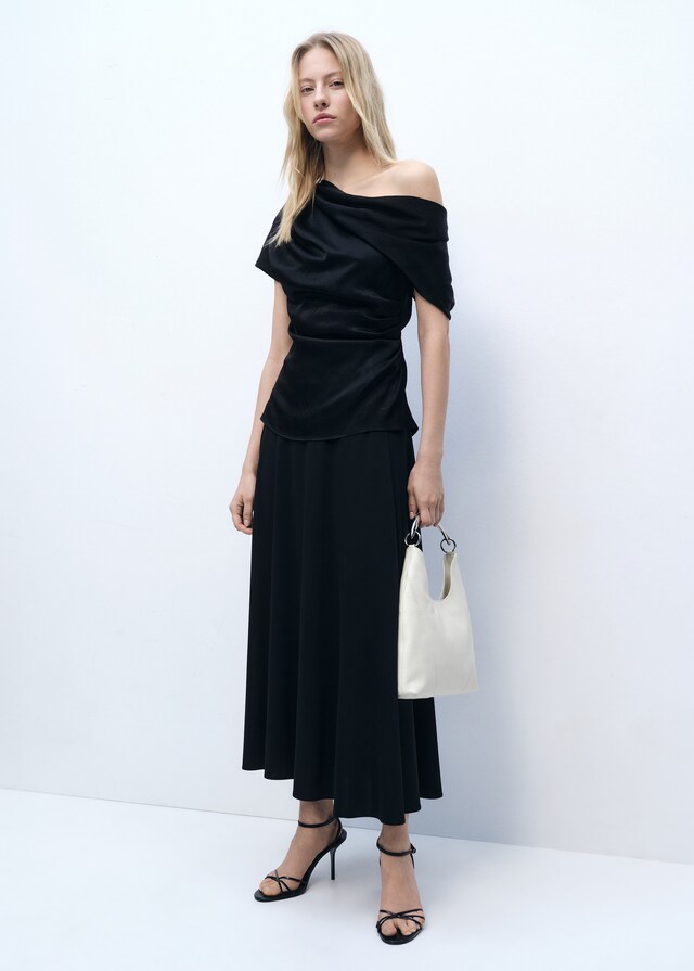 Mango Blusa Drappeggiata Maniche Corte