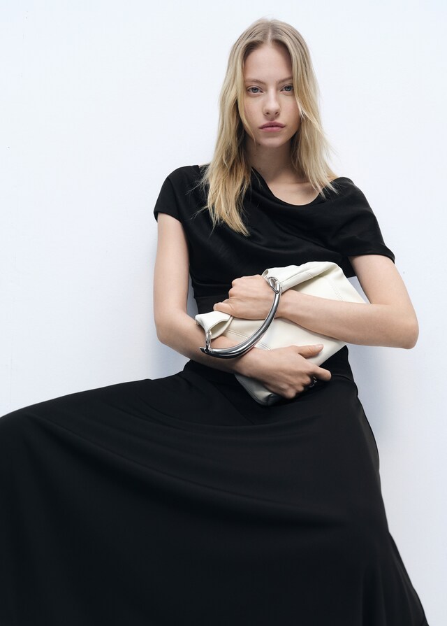 Mango Blusa Drappeggiata Maniche Corte