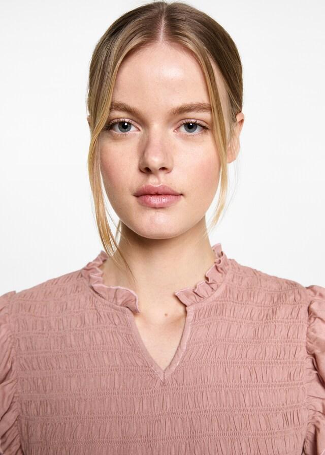 Mango Blusa Increspata Volant