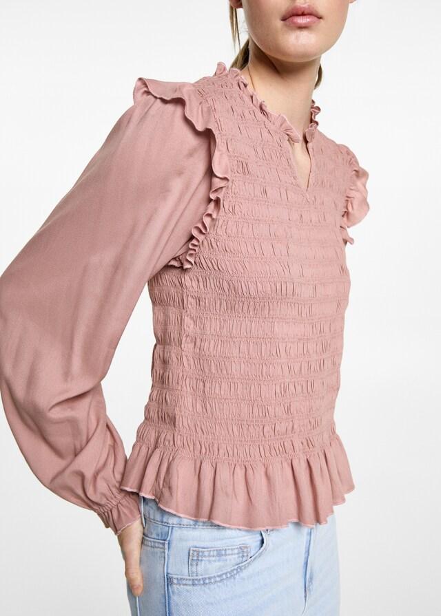 Mango Blusa Increspata Volant