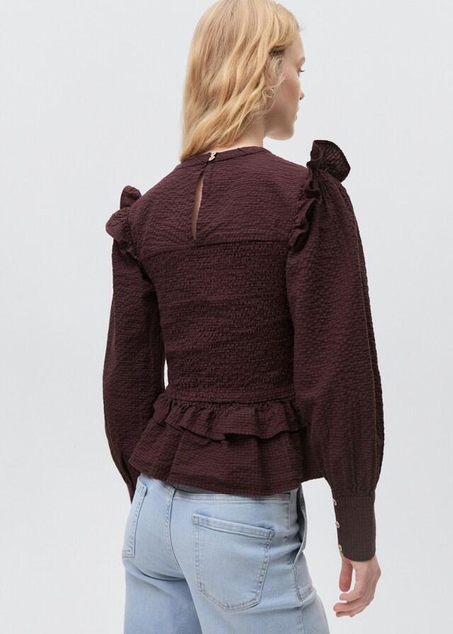 Mango Blusa Increspata Volant