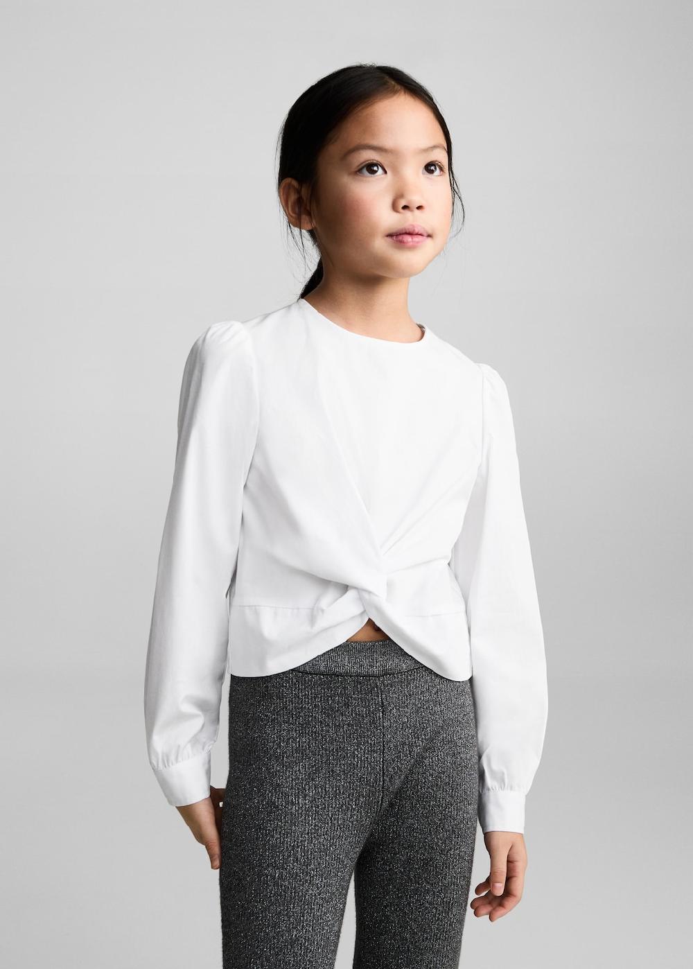 Mango Blusa nodo cotone