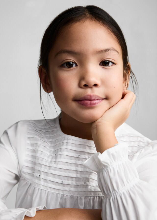 Mango Blusa Plissettata Strass