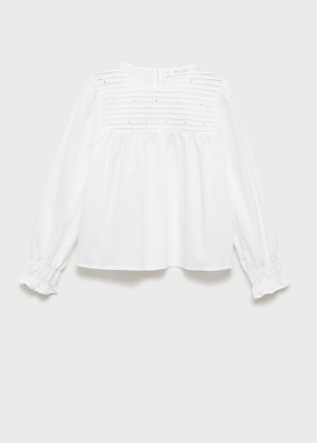 Mango Blusa Plissettata Strass