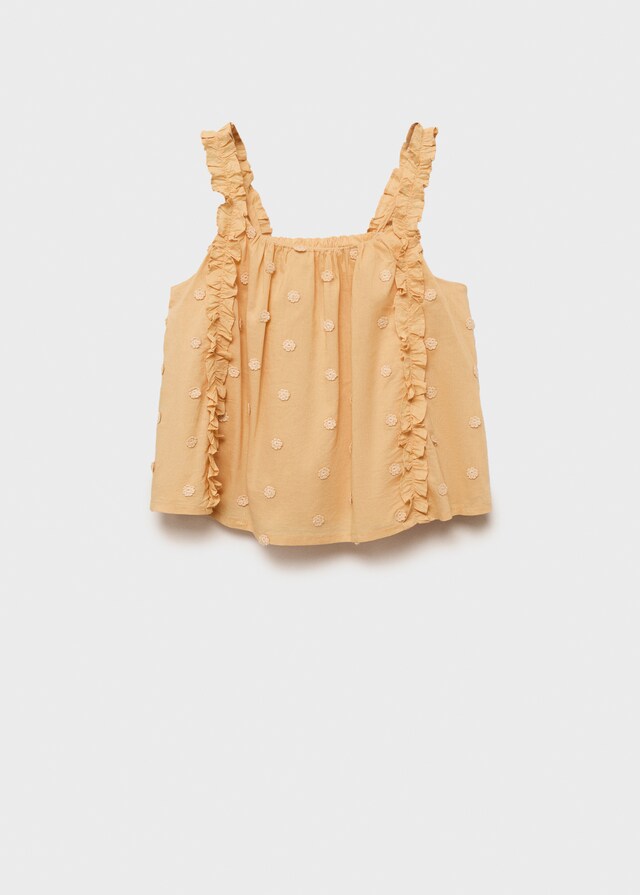 Mango Blusa Ricami Increspature