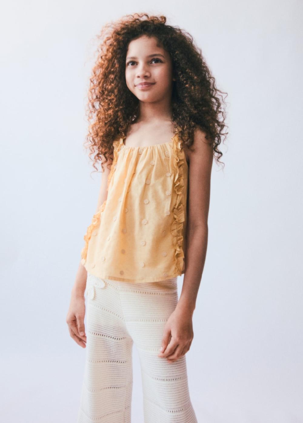 Mango Blusa ricami increspature