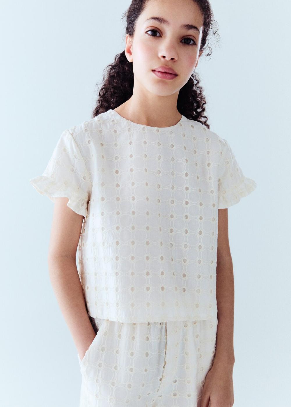 Mango Blusa ricamo inglese