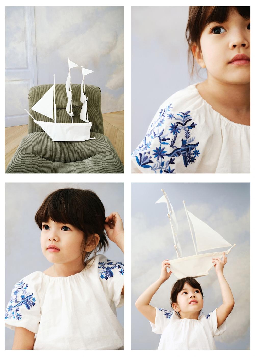 Mango Blusa ricamo maniche a palloncino