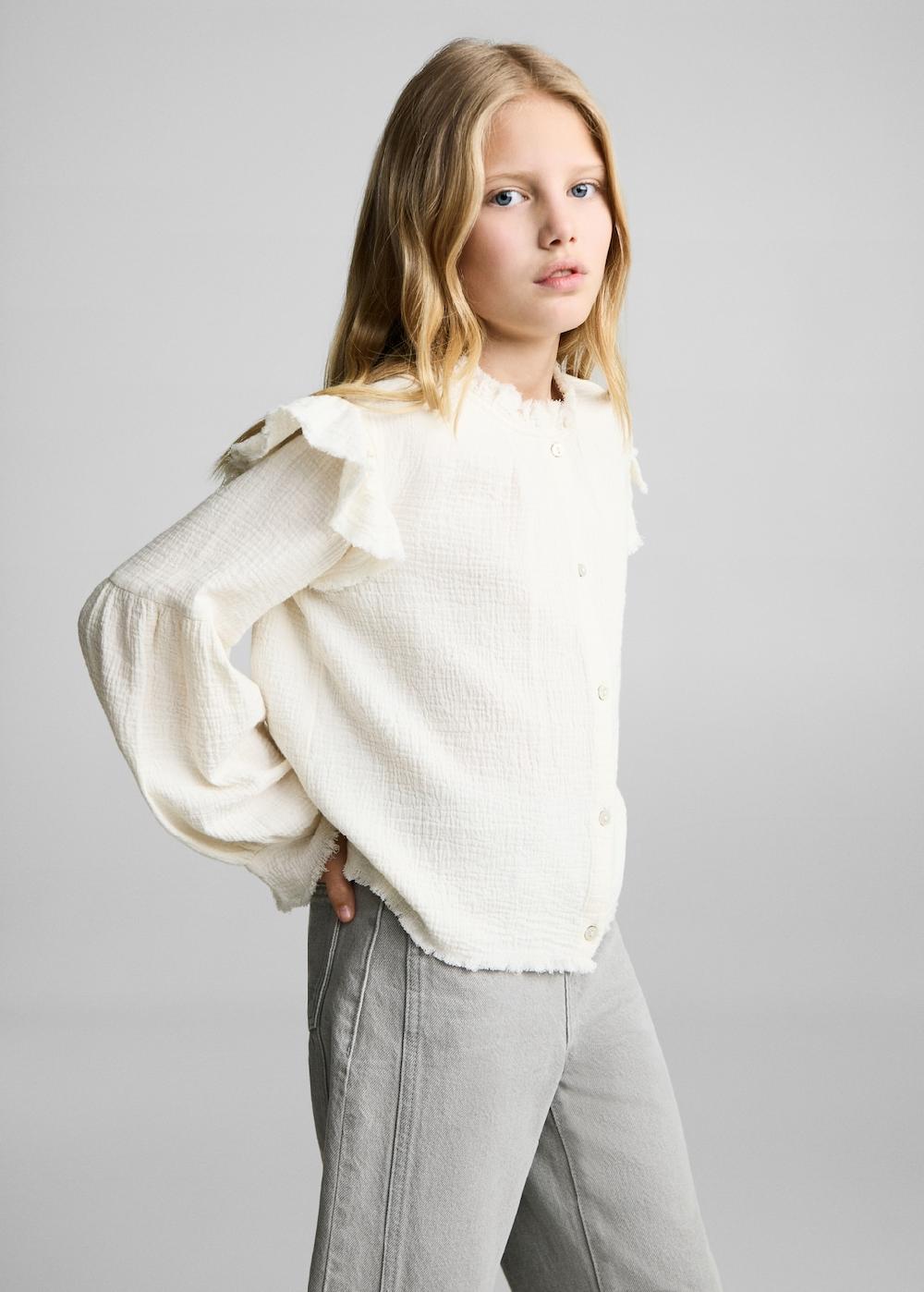 Mango Blusa romantica bambula