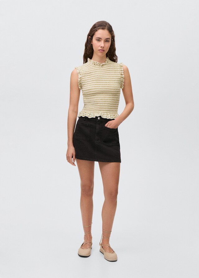 Mango Blusa Stampata Volant